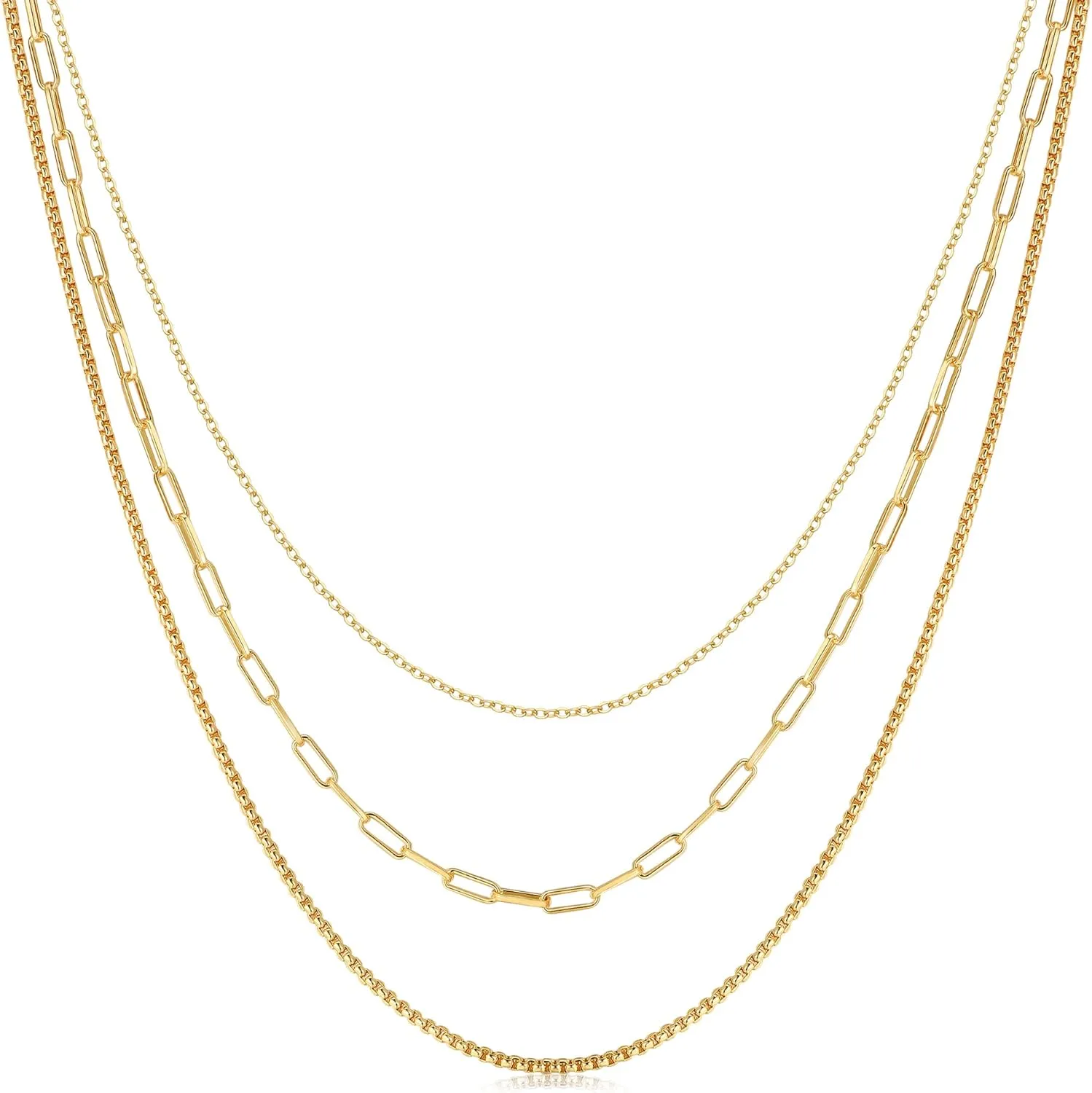 14K Gold Plated Dainty Choker Necklace for Women & Girls | Snake, Cuban Link, Paperclip, Ball Beaded, Tennis Chain, Natural Freshwater Pearl Necklace Fashion Jewelry Gift