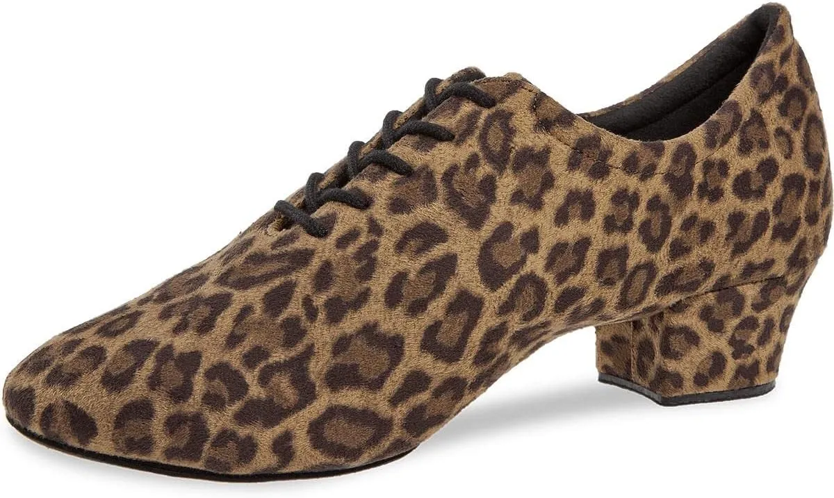 189-134-597 Women's Dance Shoes Microfibre Leopard Normal 3.7 cm Cuban VarioSpin Hybrid Made in Germany