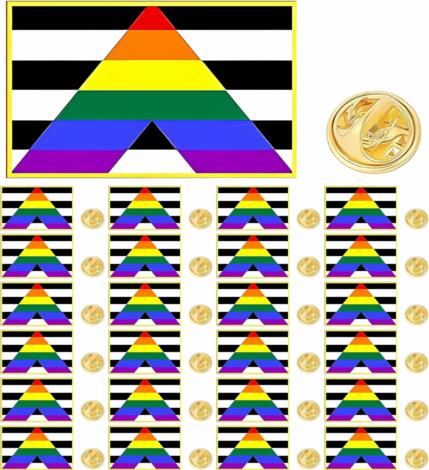 25/50/100pcs Small Rectangular Straight Pride pin Rainbow LGBTQ Flag Lapel pins bulk