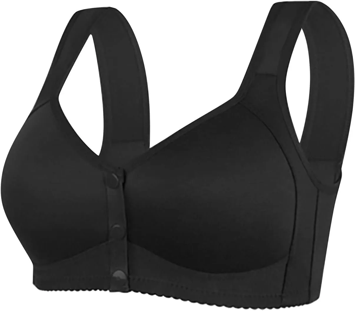 3 Pack Daisy Bra, Everyday Cozy Bras, Everyday Cotton Front Button Snap Bras Lace Unpadded Plunge Floral Easy Close Bras