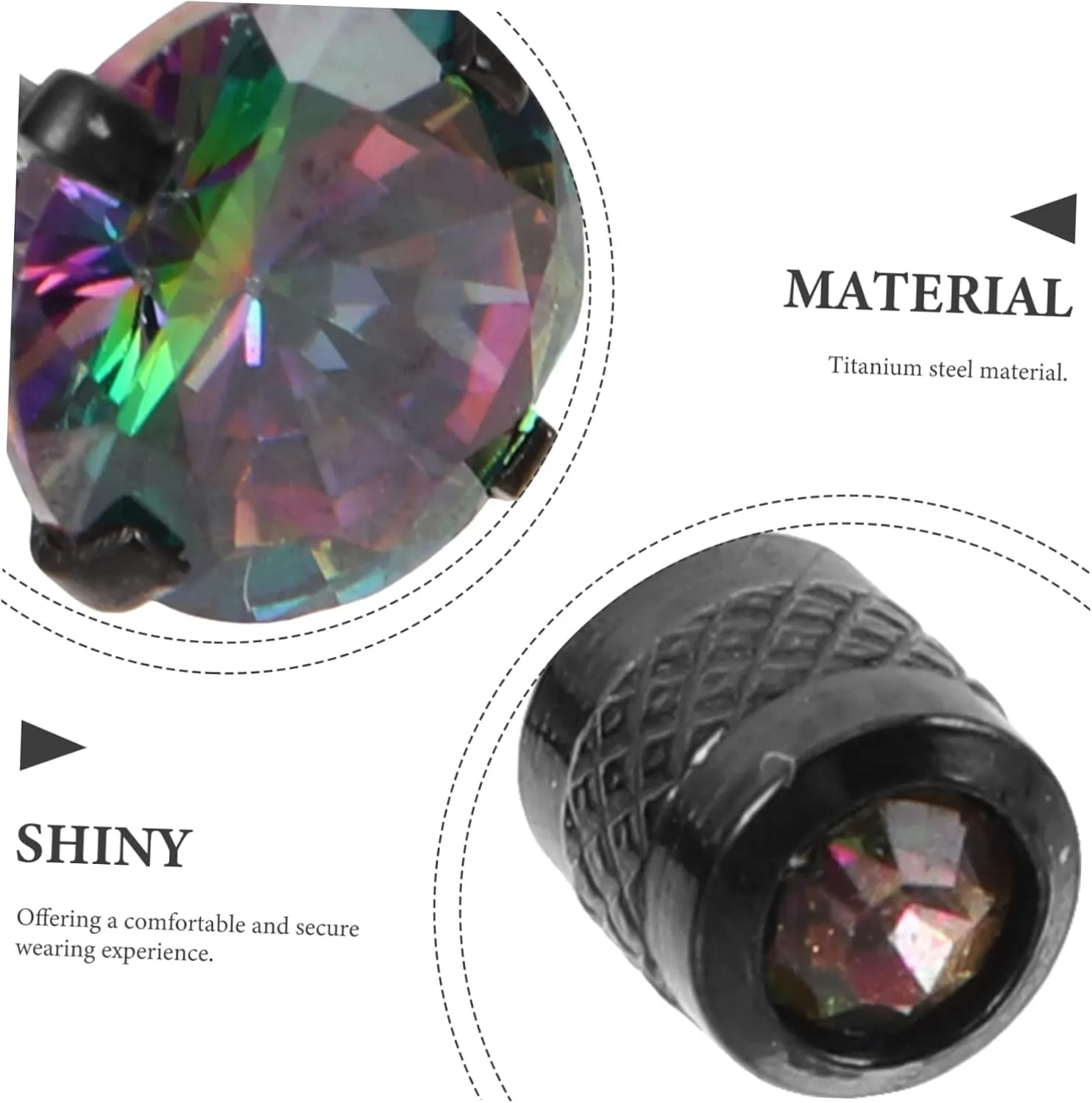 6 Pairs Simple Zircon Earrings Cubic Zirconia Earrings for Men Earrings Studs for Men Mens Earring