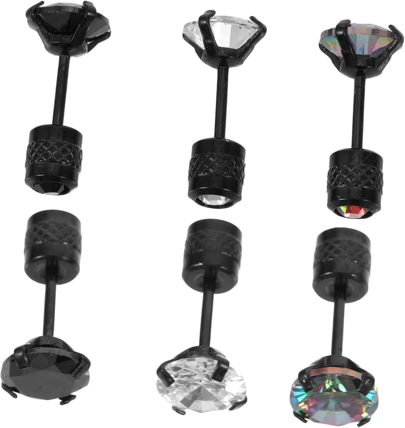 6 Pairs Simple Zircon Earrings Cubic Zirconia Earrings for Men Earrings Studs for Men Mens Earring