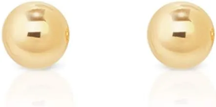 925 Sterling Silver Ball Studs 24K Gold Plated Earrings - Gold Stud Earrings - Round Studs for Women - Ear Piercing - Golden Stud Earring - Diameter: 2 up to 12 mm