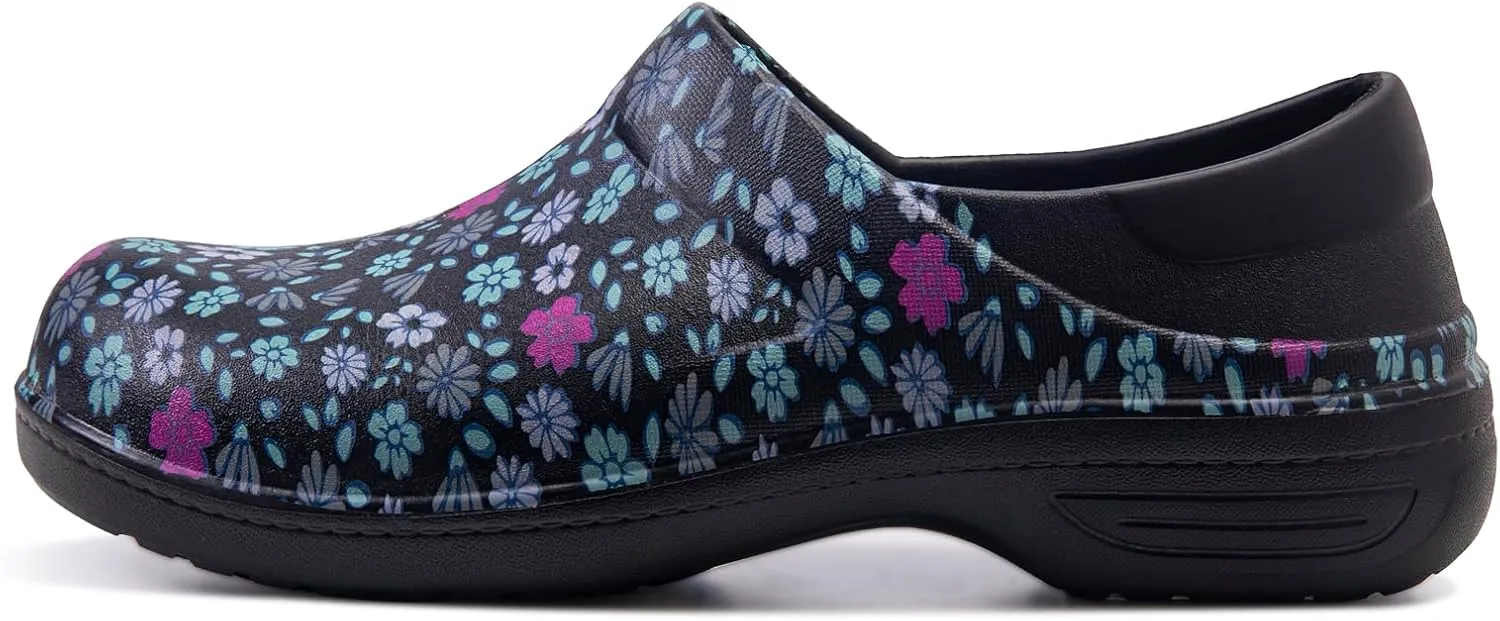 alcubieree Non Slip Work Shoes for Womens Slip on Waterproof Lightweight Comfor Clog for Nurse Food Service Healthcare Gardening Medical Kitchen Chef Cute