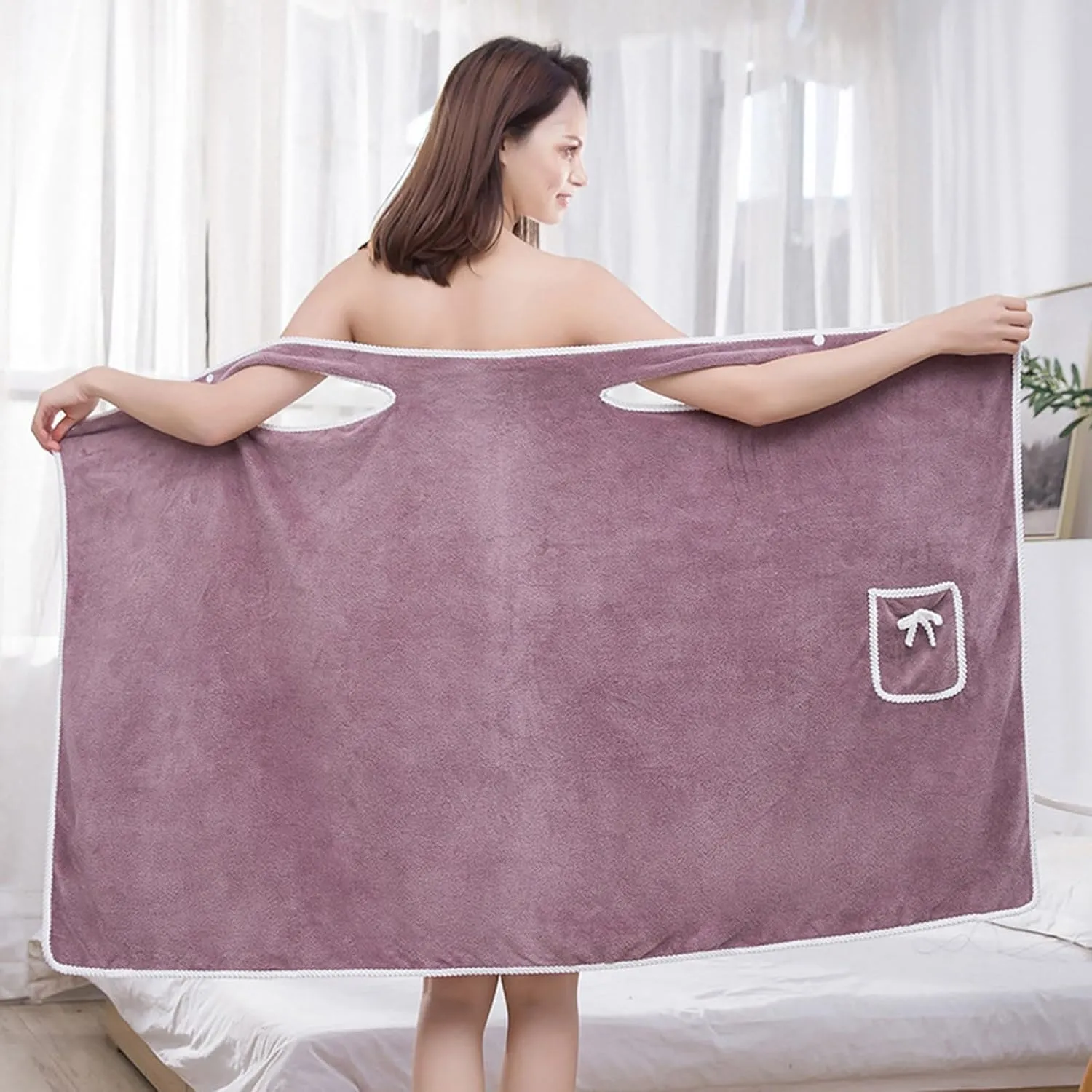AMDBEL Plus Size Robes for Women, Womens Long Robe Warm Fleece Plush Bathrobe Ladies Sleepwear Pajamas Housecoat Nightgown
