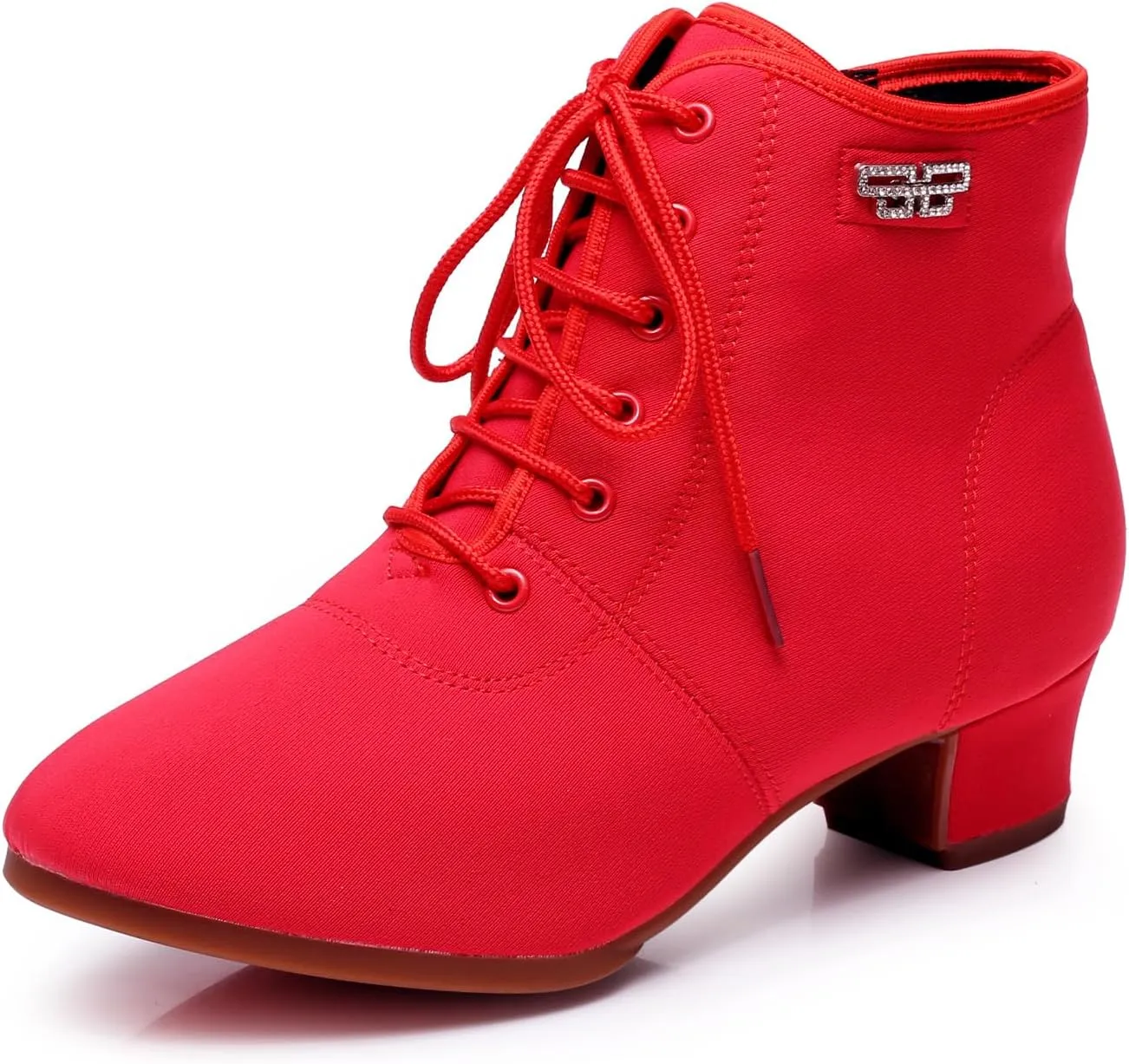 AOQUNFS Latin Dance Boots Low Heel Ballroom Tango Performance Practice Teaching Dancing Shoes for Women