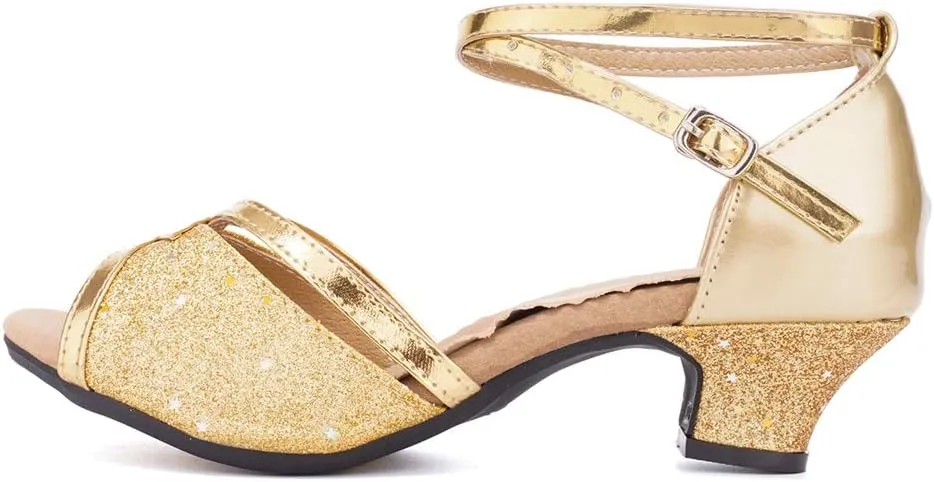 AOQUNFS Women Ballroom Dance Shoes Latin Salsa Practice Performance Low Heel Dancing Shoes,DY01