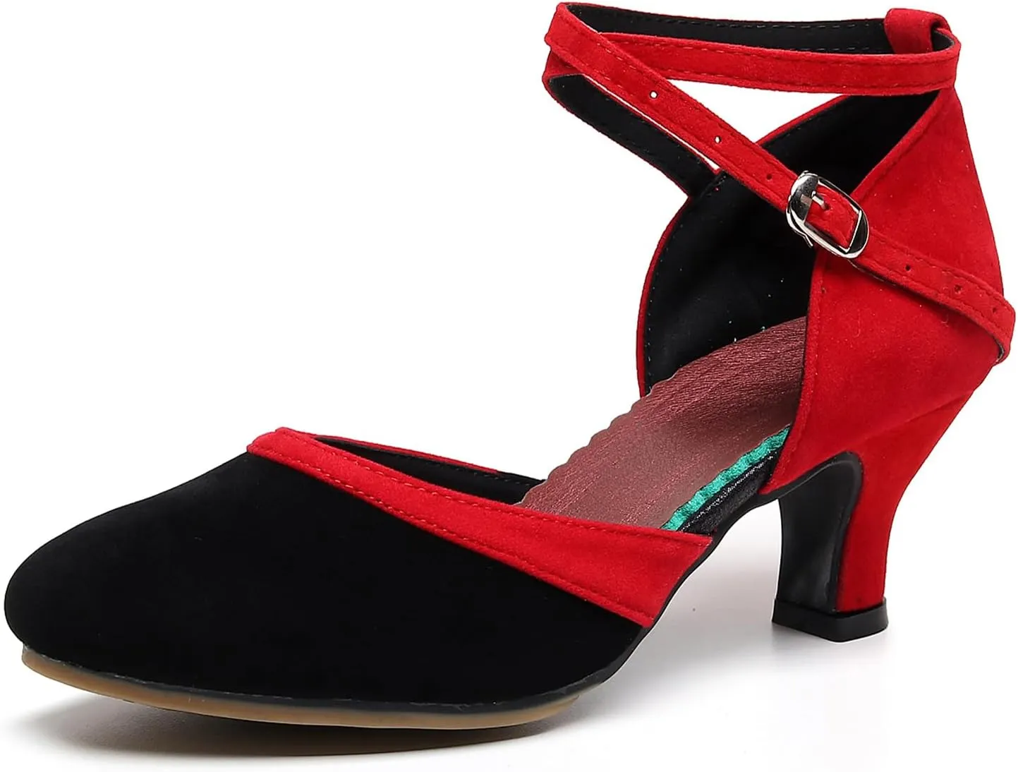 AOQUNFS Women Ballroom Latin Dance Shoes Salsa Closed Toe 1920s Party Dance Practice Performance Shoes