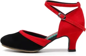 AOQUNFS Women Ballroom Latin Dance Shoes Salsa Closed Toe 1920s Party Dance Practice Performance Shoes