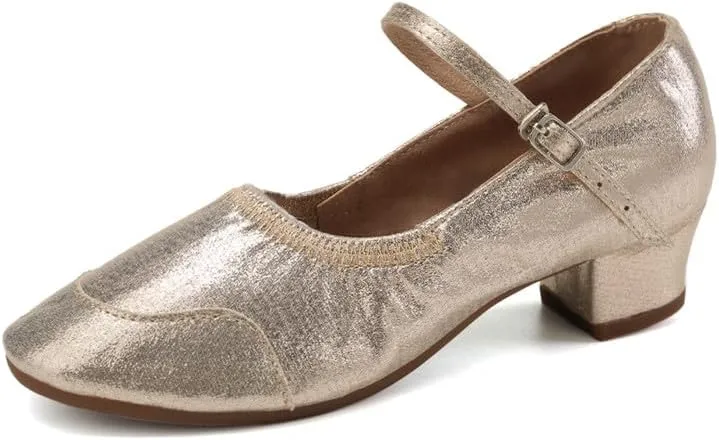 AOQUNFS Women's Latin Dance Shoes Close Toe Ballroom Salsa Performance Pratice Dancing Shoes