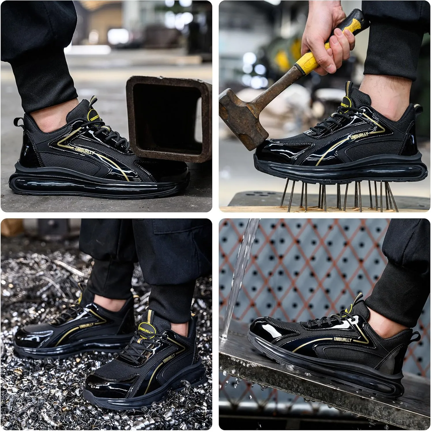 Asiman Steel Toe Shoes for Men Indestructible Work Shoes Lightweight Steel Toe Sneakers for Women Non Slip Breathable Safety Shoes Puncture Proof Composite Toe Shoes