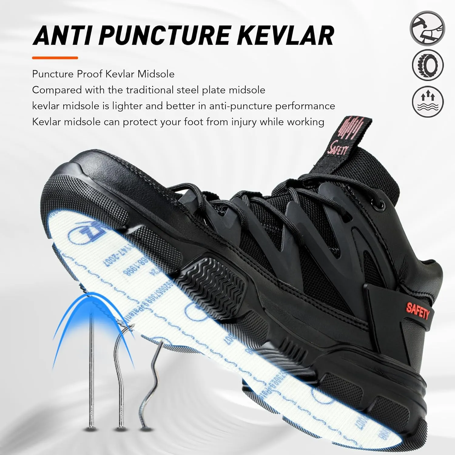 Asiman Steel Toe Shoes for Men Women Indestructible Lightweight Comfortable Safety Work Shoes Slip-Resistant Composite Toe Construction Boots