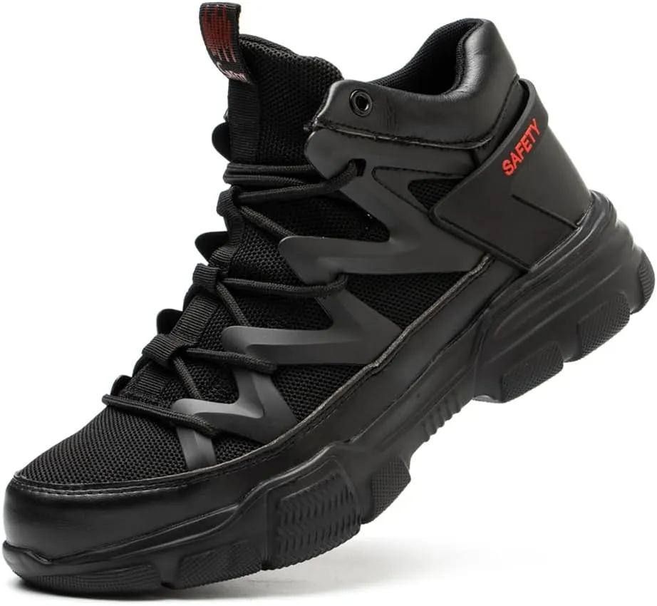 Asiman Steel Toe Shoes for Men Women Indestructible Lightweight Comfortable Safety Work Shoes Slip-Resistant Composite Toe Construction Boots