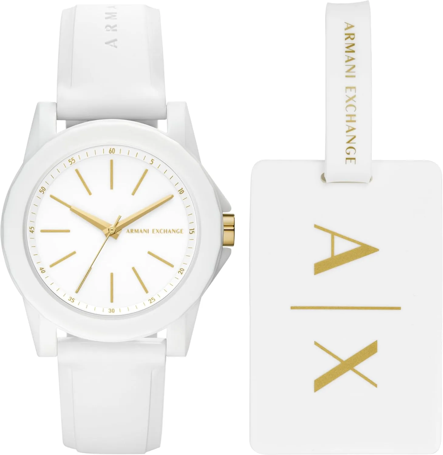 A|X Armani Exchange Women's White Silicone Watch (Model: AX7126)