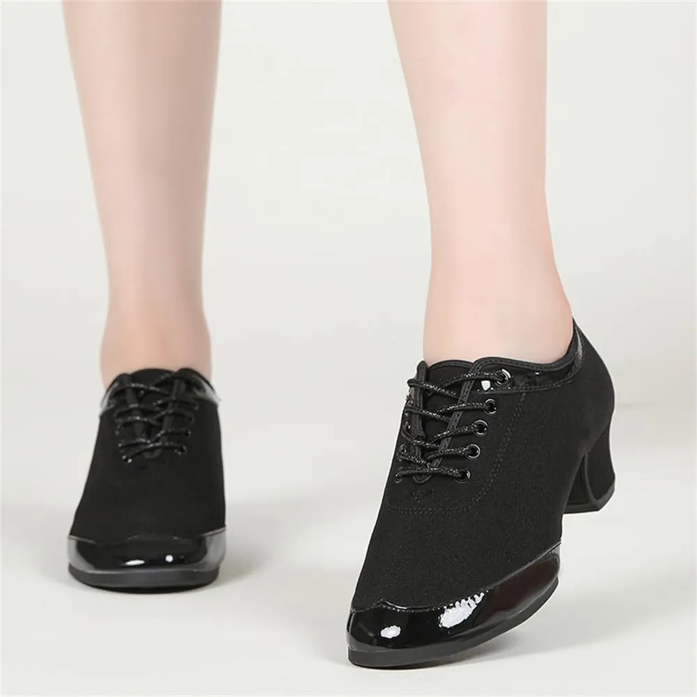 Ballroom Dance Shoes for Ladies Girls, Lace-Up Modern Performance Dance Shoes Suede Sole Practice Teaching Shoes
