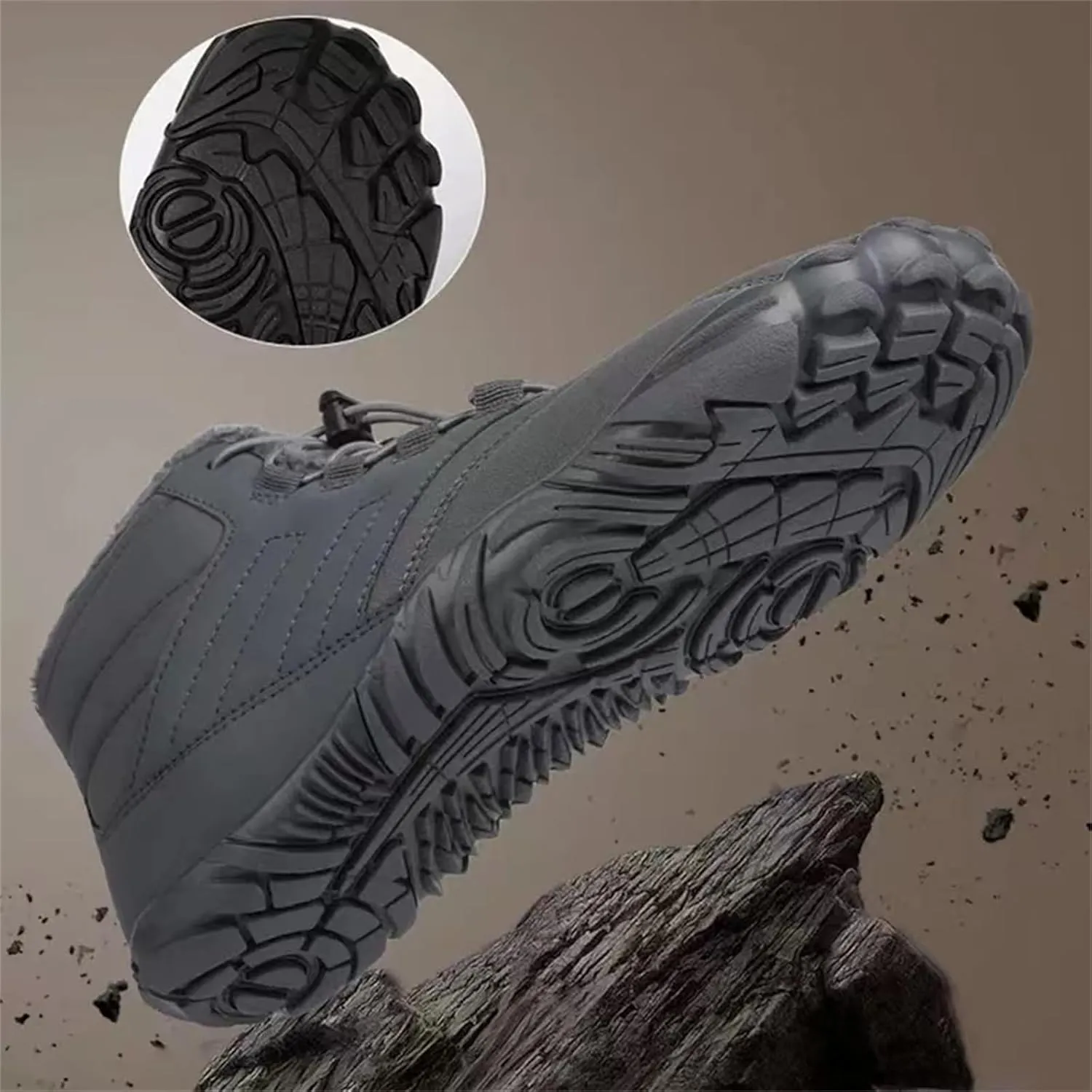 Barefoot Shoes Winter Men Women Waterproof Trail Running Shoes Warm Lined Winter Shoes Unisex Outdoor Non-Slip Winter Depth Work Camping