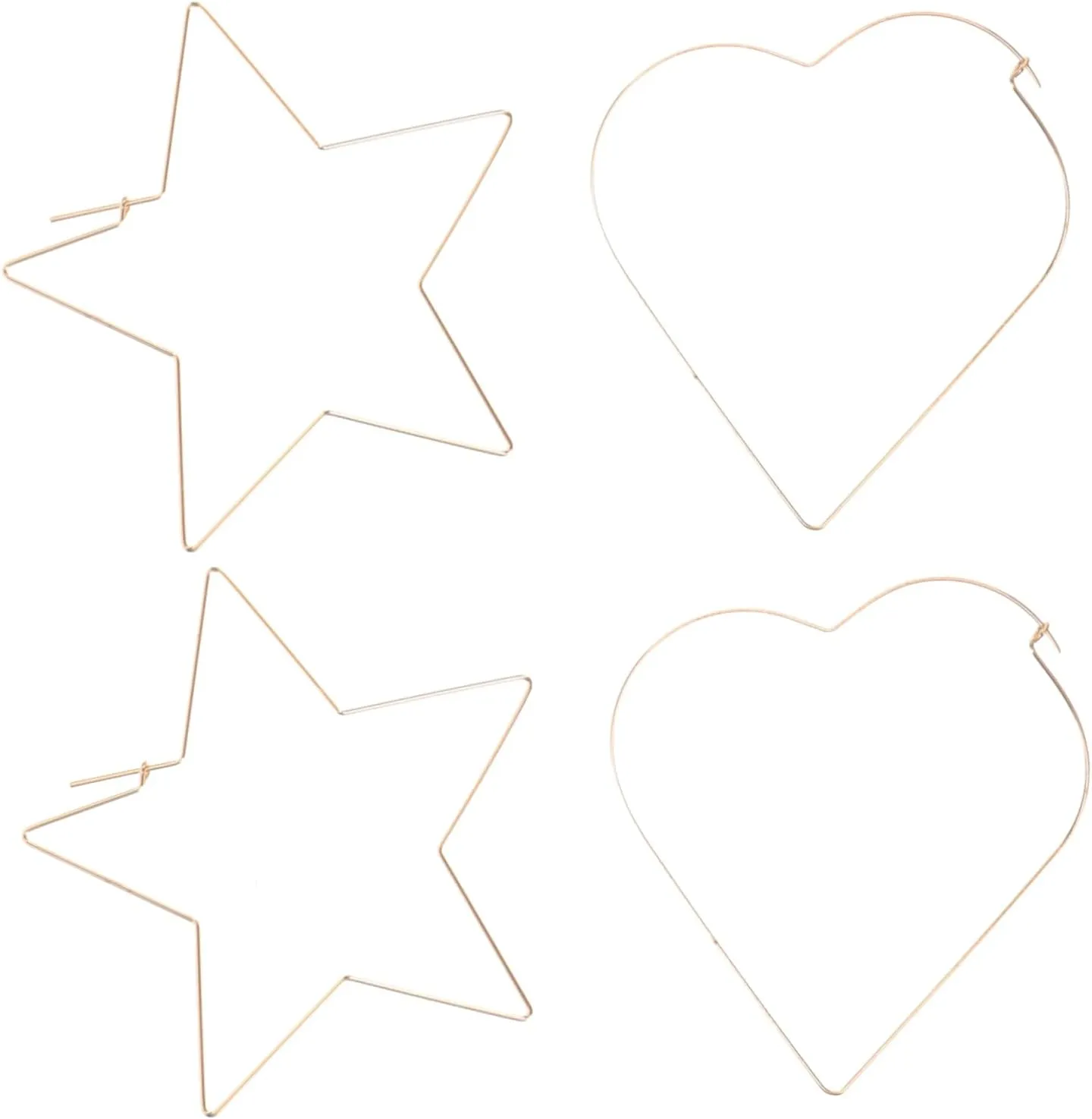 BESPORTBLE 2 Pairs Earrings Heart Studs Minimalist Fashion Metal Studs for Women Small Earrings Unique Metal Ear Decorations