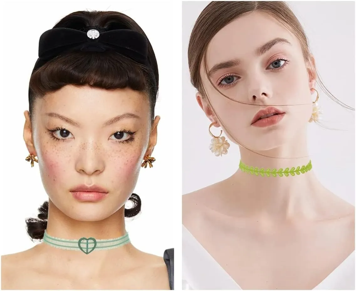 Black Choker Necklace Set Velvet Lace Choker Daisy Gothic Punk Classic Choker