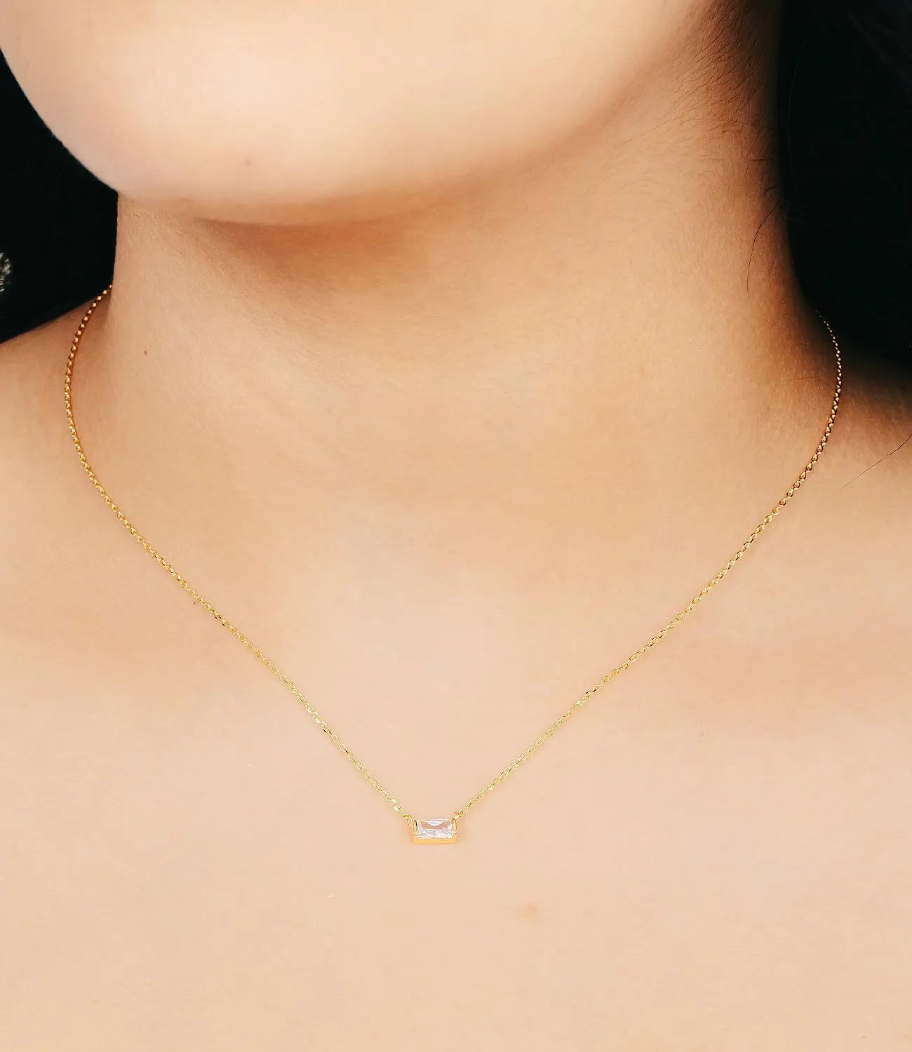 BLANK SLATE Adjustable Mini Stud Rhinestone Necklace