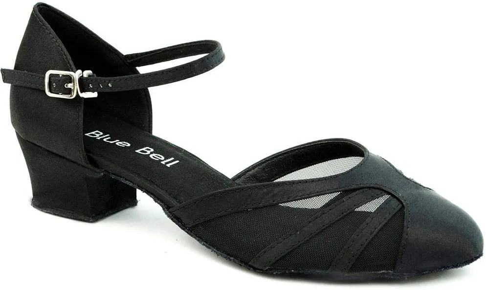 BlueBell Shoes Handmade Women's Ballroom Salsa Competition Dance Shoes Tina 1.6" Heel - Black