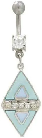 BodyJewelryOnline Dangler Blue Pastel Belly Button Ring 14 Gauge