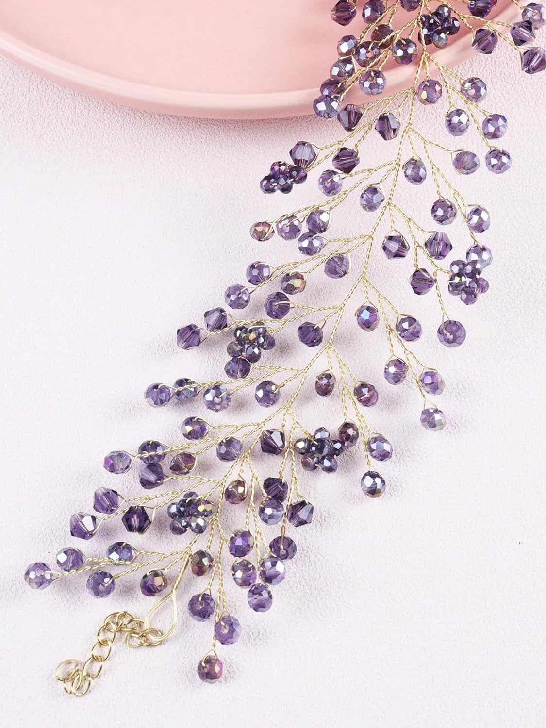 Bohemian Wide Crystal Choker Necklace for Women Handmade Gem Stone Chokers Bridal Chain Necklace for Party Wedding