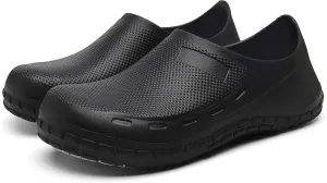 Chef Shoes for Men Zapatos para Cocina Hombres Non Slip Work Shoes Women Clogs Comfortable Nursing Nurse Croc Shoes for Food Service Unisex Indoor and Outdoor for Kitchen Office Seaside Black