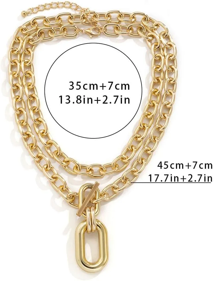 Chunky Choker Necklace Thick Layered Necklace Chain for Women