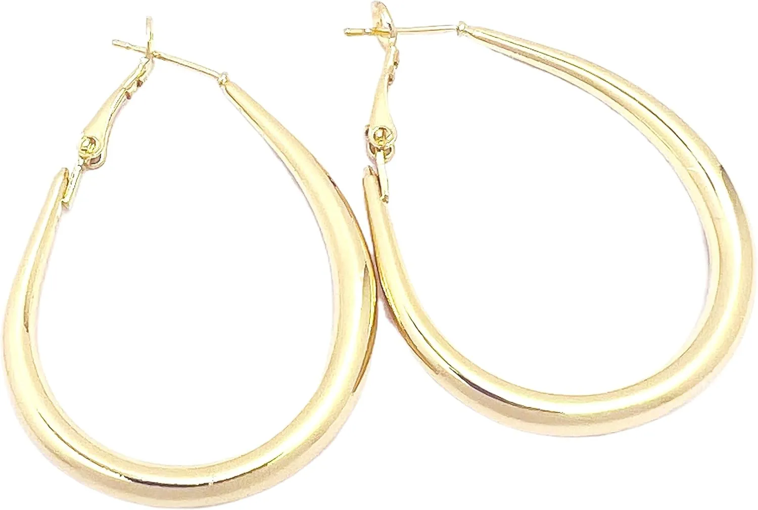 Classic Oval Hoop Earrings, Available in Gold and Silver Tone