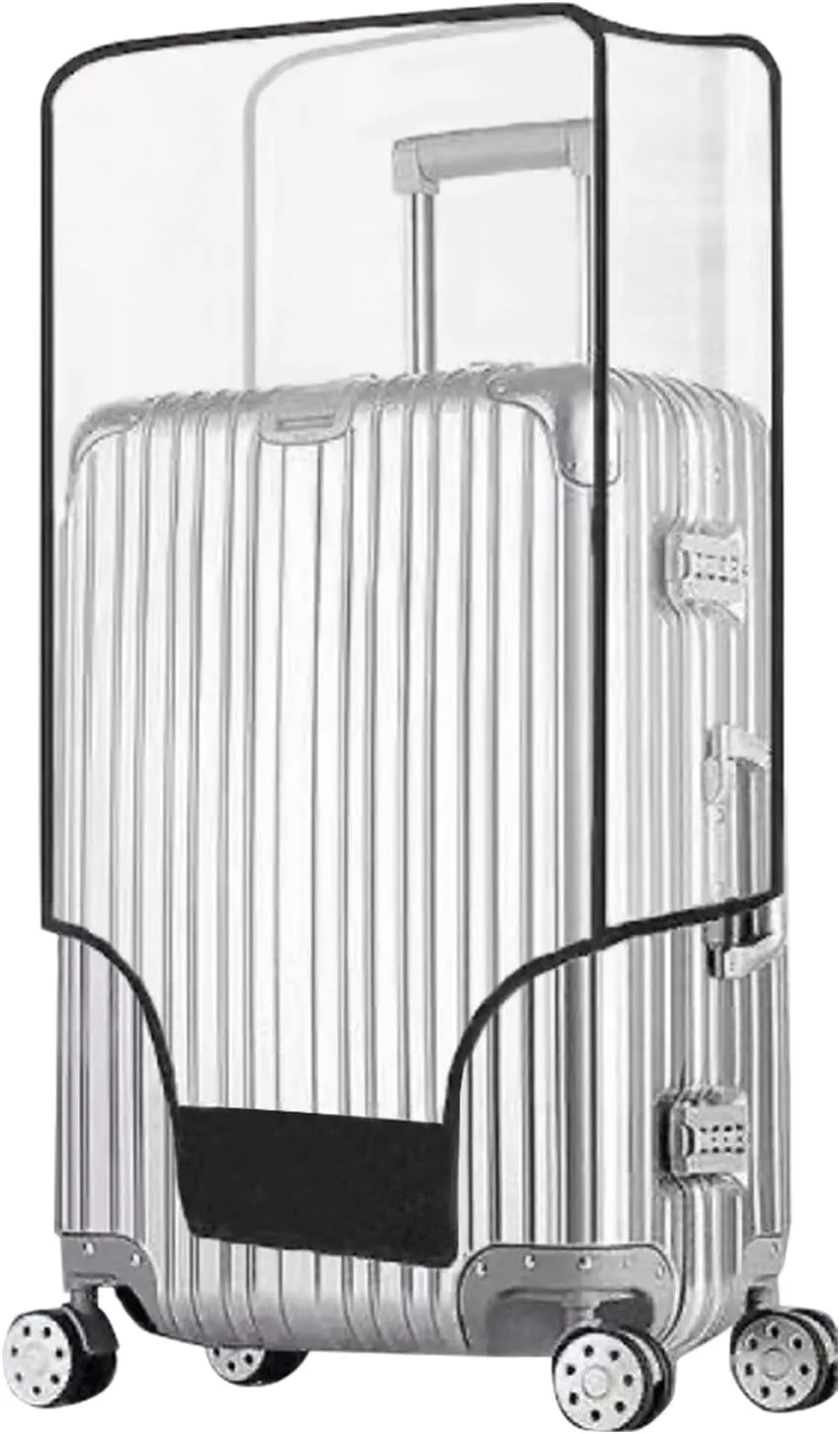 Clear Suitcase Cover - 20 24 26 28 30 Inch Waterproof PVC Suitcase Cover - Transparent Travel Suitcase Wrap - Protective Cover Case for Wheeled Luggage (20-Inch)