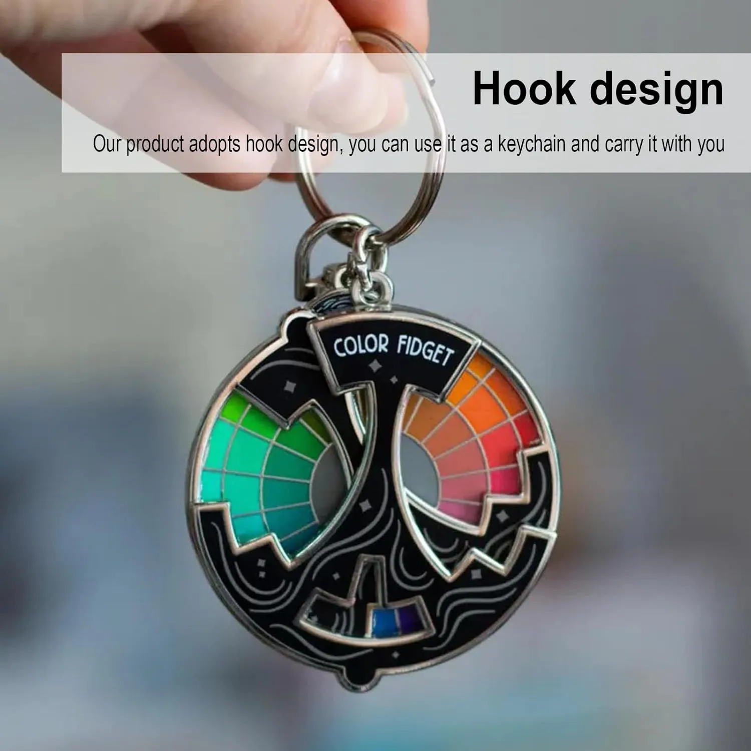 Color Fidget Enamel Pin, Creative Color Fidget Wheel Lapel Pins Relieve Stress, Cute Enamel Pins for Women and Men