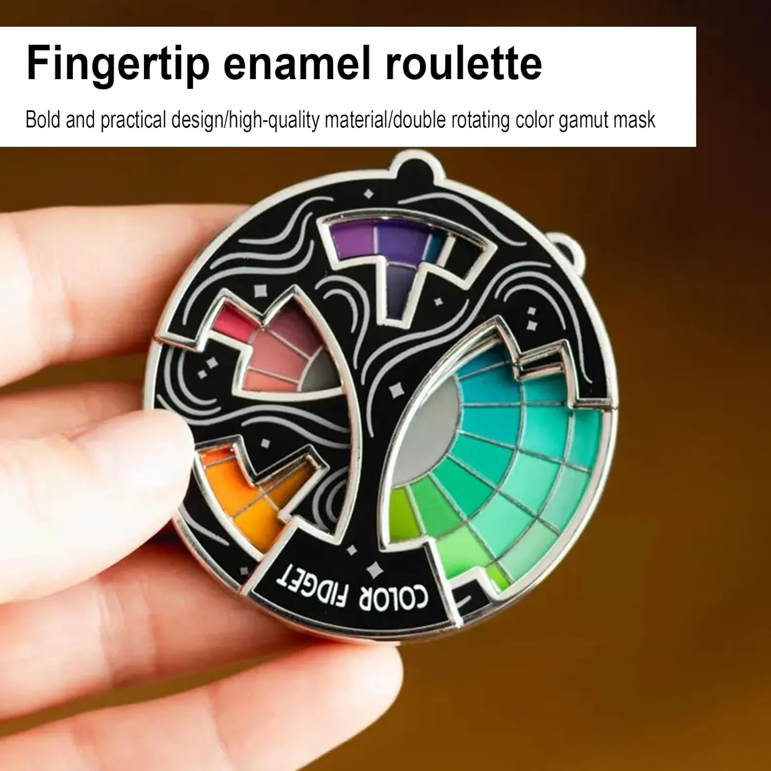 Color Fidget Enamel Pin, Creative Color Fidget Wheel Lapel Pins Relieve Stress, Cute Enamel Pins for Women and Men