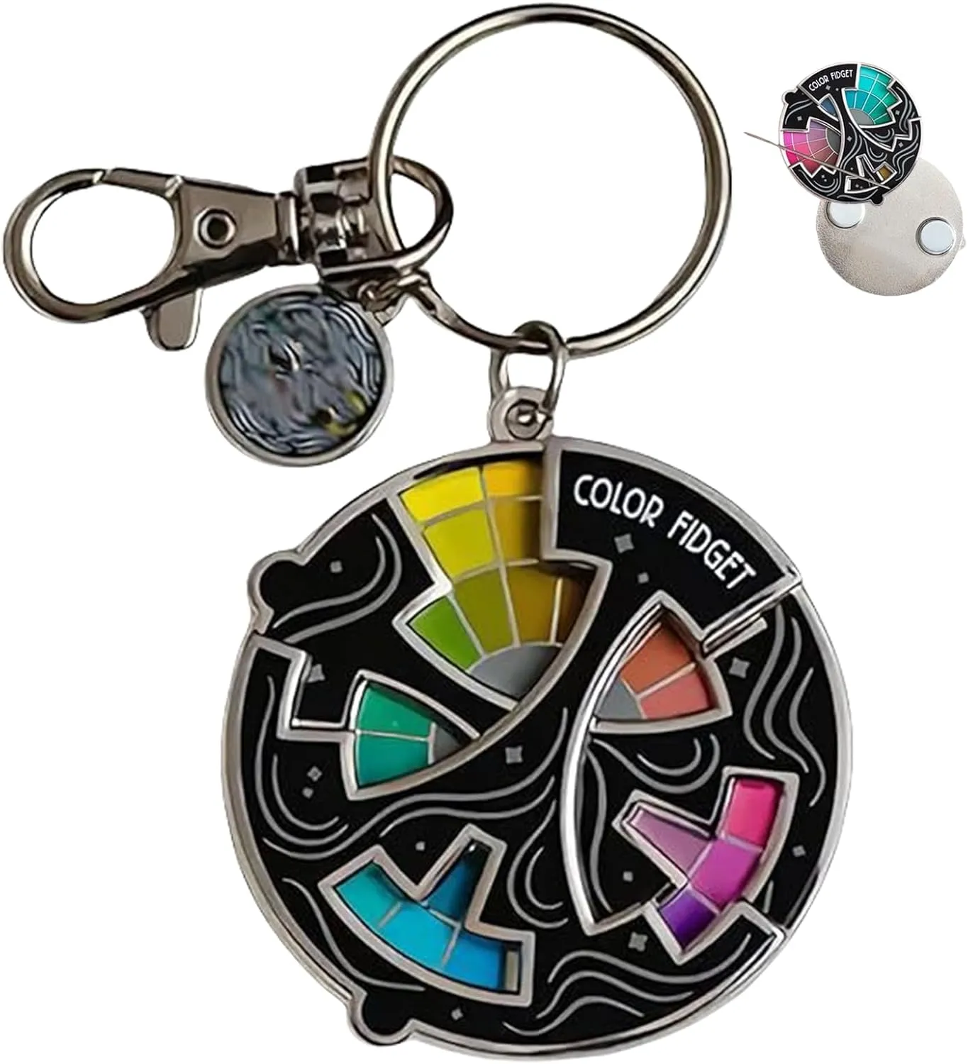 Color Fidget Enamel Pin, Creative Color Fidget Wheel Lapel Pins Relieve Stress, Cute Enamel Pins for Women and Men