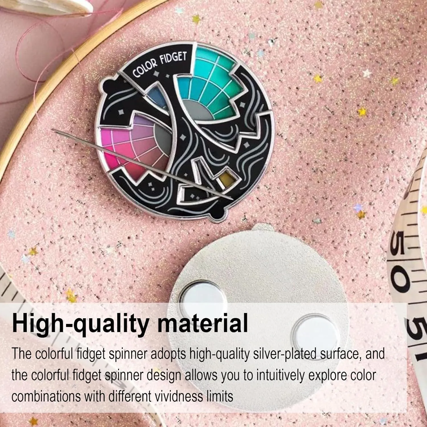 Color Fidget Enamel Pin, Creative Color Fidget Wheel Lapel Pins Relieve Stress, Cute Enamel Pins for Women and Men