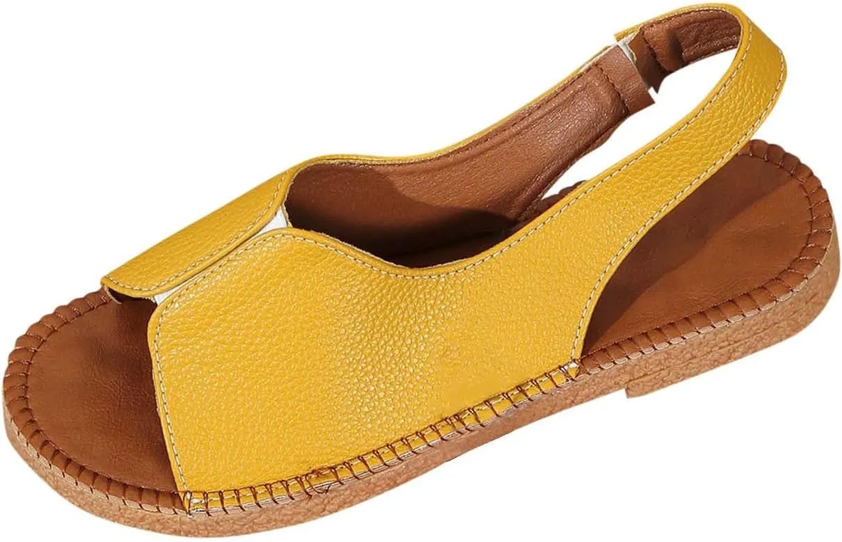 Comfortable Orthopedic Wedge Sandals for Women Open Toe Casual Solid Platform Sandal Arch Support Slides Walking Wide Shoes Boho Beach Casual Slip on Sandals Dressy Summer Shoes