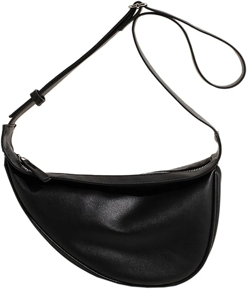 Crescent Crossbody Bag for Women PU Leather Hobo Bag Dumpling Satchel Bags Shoulder Bags Saddle Bag Purses Chest Bag