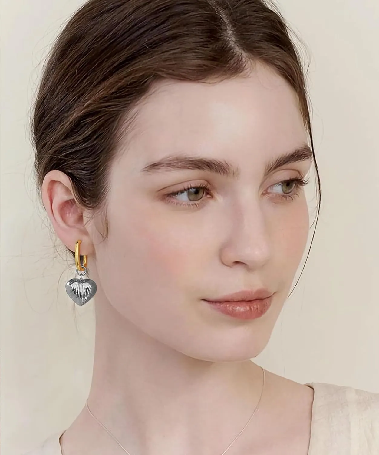 Cute Heart Earrings for Women Dainty Gold Plated Heart Dangle Earrings Hypoallergenic Gold and Silver Heart Huggie Earrings Simple Heart Charm Huggie Hoop Earrings Trendy Valentines Earrings