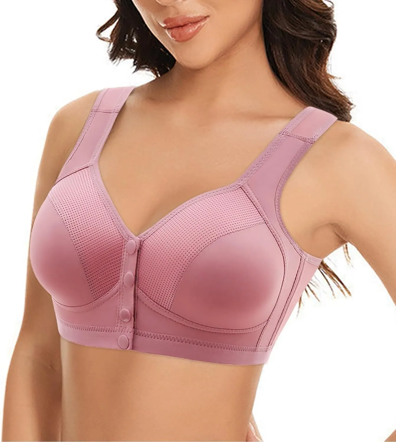 Daisy Bras, Everyday Bras, Front-Close Wireless Bra,lace Bra with Stay-in Straps, Racerback Workout Gym Yoga Bras