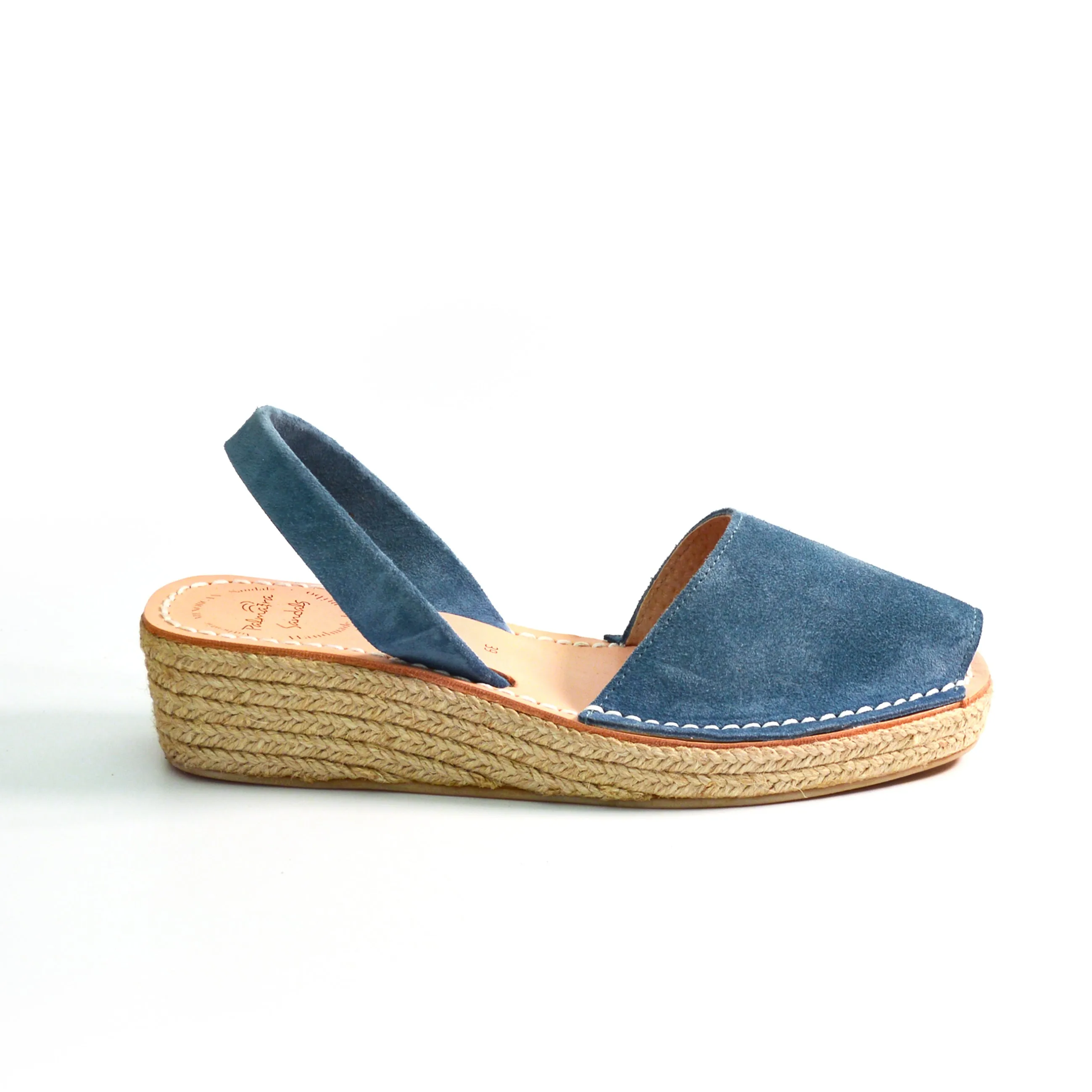 Denim Low Espadrille Wedge