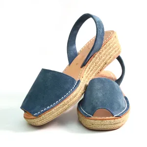 Denim Low Espadrille Wedge