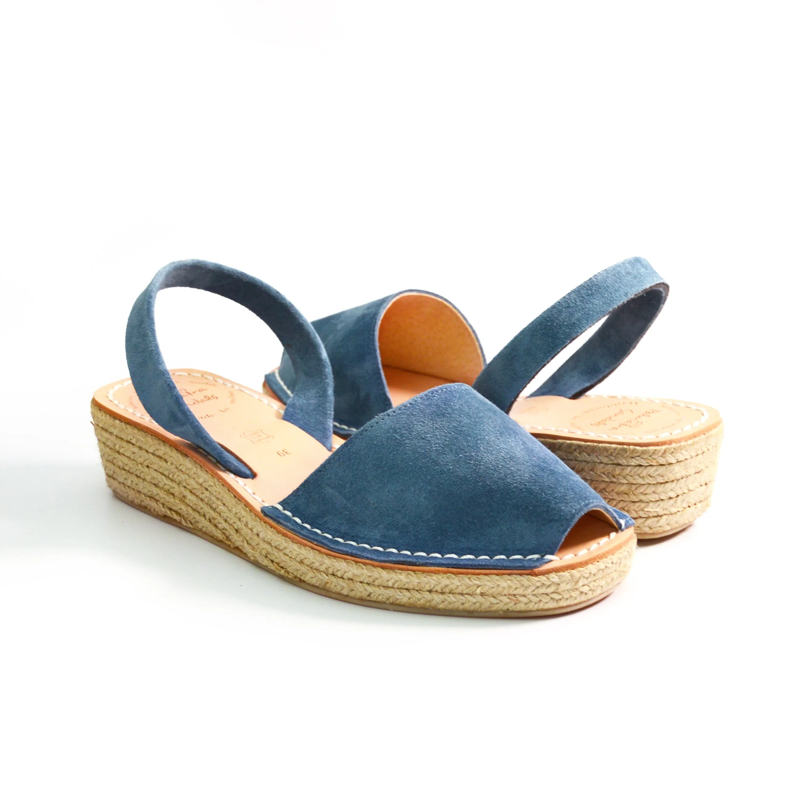 Denim Low Espadrille Wedge