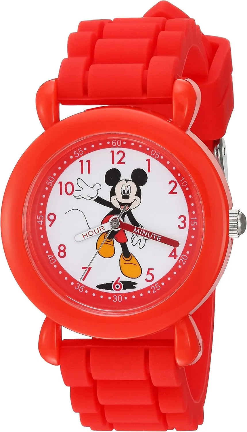 Disney Mickey Mouse Kids' Plastic Time Teacher Analog Quartz Silicone Strap Watch