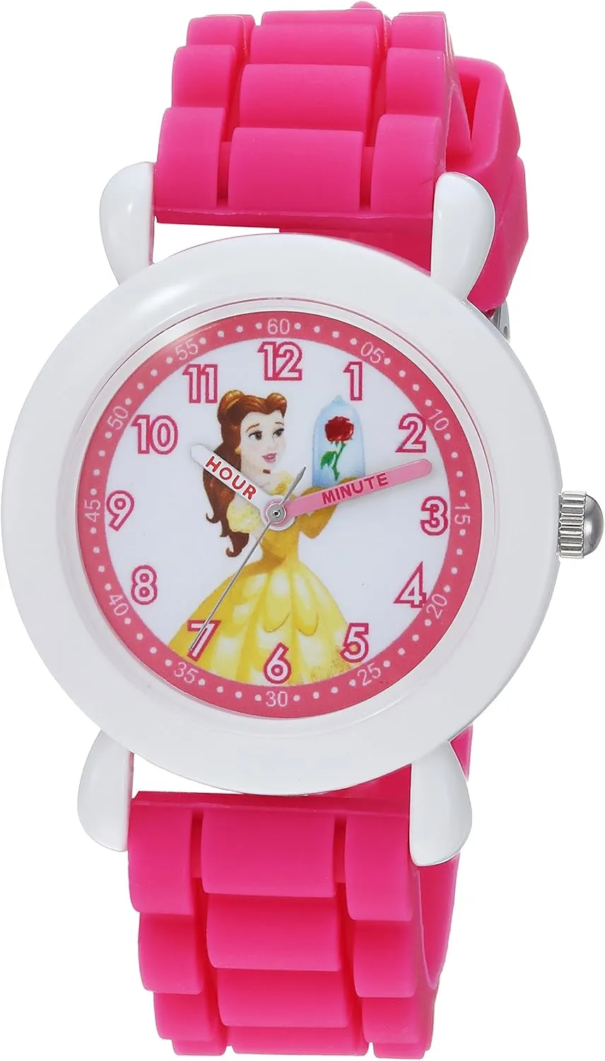 Disney The Princess & The Frog Kids' WDS000526 Princess Analog Display Analog Quartz Pink Watch