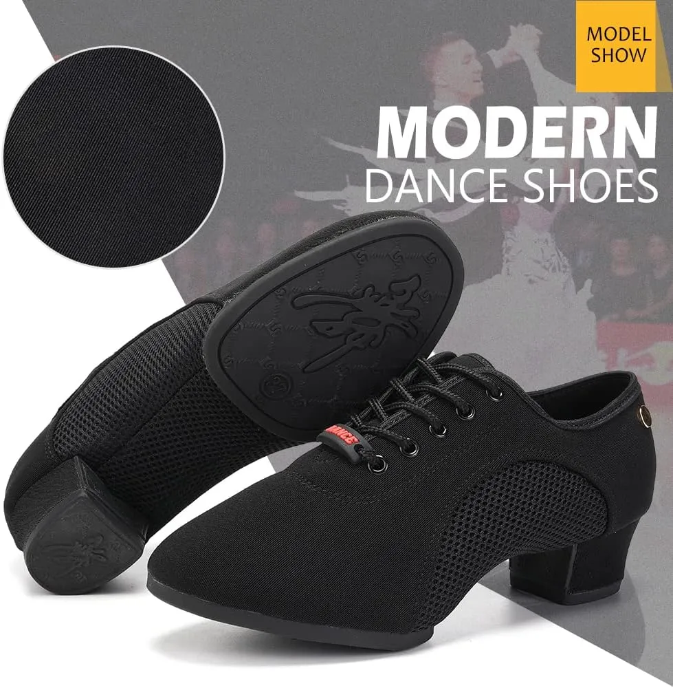DKZSYIM Men and Women's Boost Dance Sneaker Modern Jazz Ballroom Performance Dance-Sneakers Sports Shoes,Model LHD-NJB