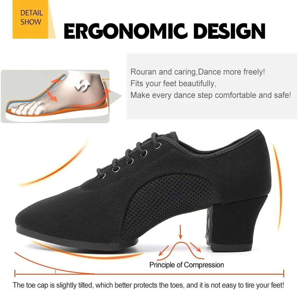 DKZSYIM Men and Women's Boost Dance Sneaker Modern Jazz Ballroom Performance Dance-Sneakers Sports Shoes,Model LHD-NJB