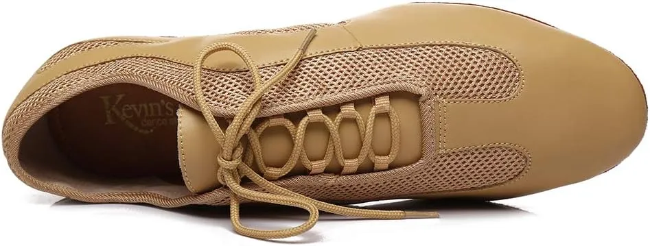 DKZSYIM Men's Leather Professional Latin Dance Shoes Ballroom Jazz Tango Waltz Performance Suede Sole Shoes with Net Surface Model YCL400