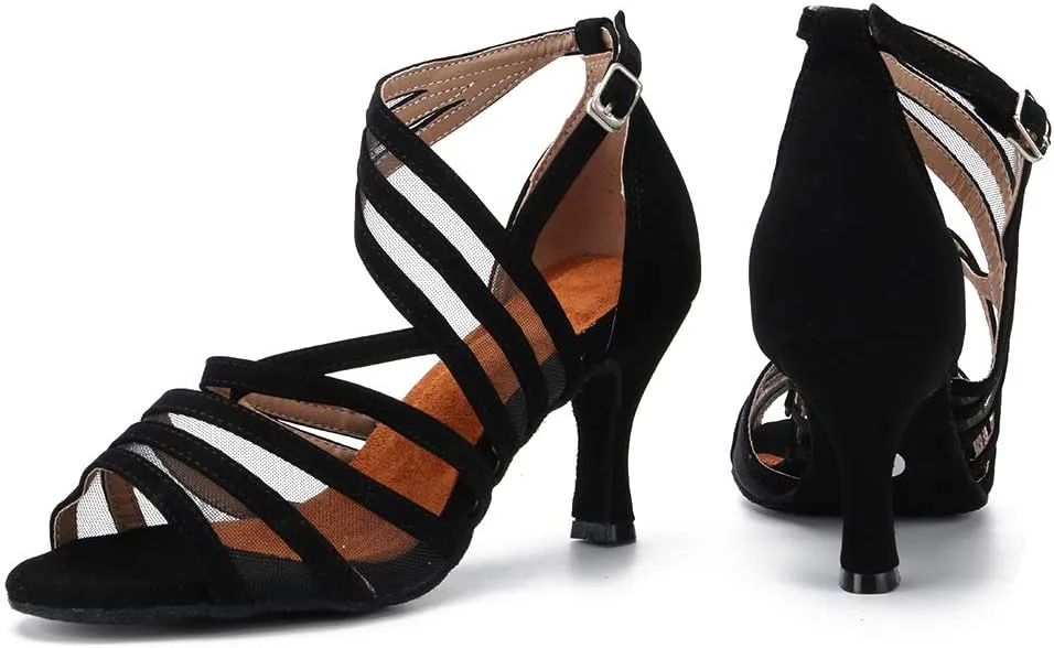 DKZSYIM Women's Latin Dance Shoes Ballroom Performance Salsa Practice Dancing Shoes,Model YCL300