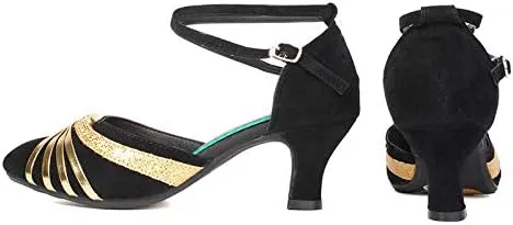 DKZSYIM Women's Latin Dance Shoes Ballroom Practice Performance Dance Shoes Model DYBJ