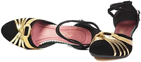 DKZSYIM Women's Latin Dance Shoes Ballroom Practice Performance Dance Shoes Model DYBJ
