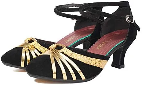 DKZSYIM Women's Latin Dance Shoes Ballroom Practice Performance Dance Shoes Model DYBJ
